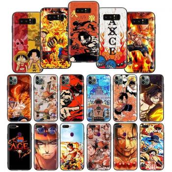 Cover Morbida Nera One Piece Ace W-12 compatibile con iPhone X Pro Max e Samsung S8+
