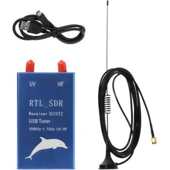 Sintonizador USB RTL2832U + R820T2 100 kHz‑1.7 GHz UHF/VHF/HF