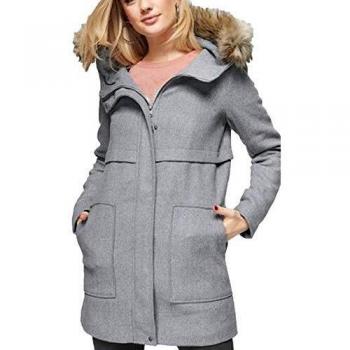 Only Onlnoah Cappotto in Lana con Cappuccio Otw, Grigio (Light Grey Melange), 40 (Taglia Produttore: X-Small) Donna