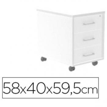 Rocada Rollcontainer, 3 Auszüge, 40 x 60 x 58 cm, in Weiß