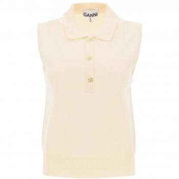 Ganni Sleeveless Wool Cashmere Top