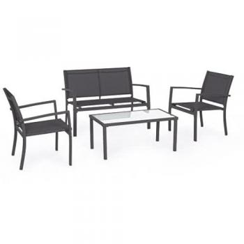 Set Salotto 4 Posti Antracite