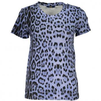 Cavalli Class, T-Shirts, female, Blue, Size: M Blue Cotton Printed Logo T-Shirt