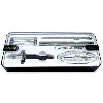 Laguiole Acidule Stainless Steel Seafood Kit, 14 Units, Black