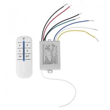 Sistema de Control Remoto 4 Relés 220V para Lámparas