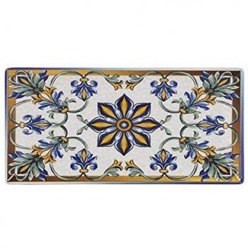 Antique Valle Byzantine Rectangle Plate Assortment – 6 Units, 30x15 cm, Blue & Gold Design