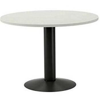 Mesa de Reunión Rocada Meeting 3006At04 Estructura Columna Acero Gris Tablero Madera Blanco 120 cm