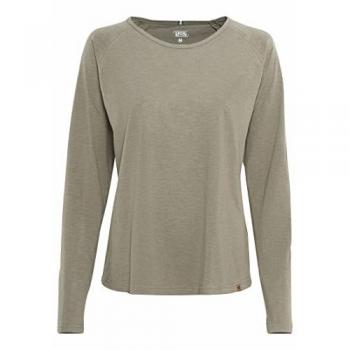 Camel active Damen T-Shirt, Langarm, Rundhals, Khaki