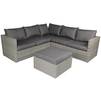 Salotto da giardino 5 posti in resina grigia