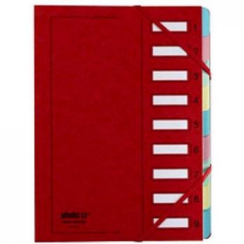 Trieur Extendos carte forte vernie 9 compartiments Rouge