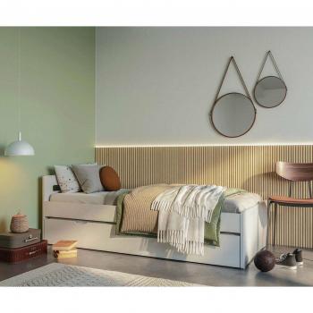 Lit bébé Taki Blanc 80x200 cm avec sommier et matelas Airfresh