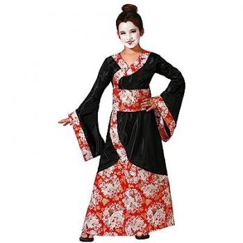 Estilo Imperial: Disfraz de Geisha Juvenil con Detalles Rojos