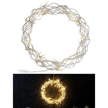 Panier d’étoiles 30 cm, 90 LEDs chaleur blanche