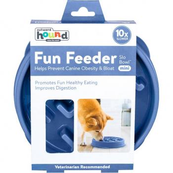 Outward Hound Fun Feeder Napf Blau Mittel
