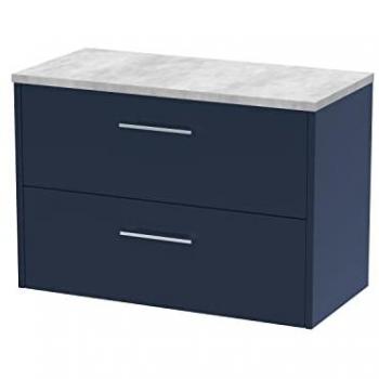 Hudson Reed Juno 2-Drawer Vanity Unit 800mm with Bellato Grey Top