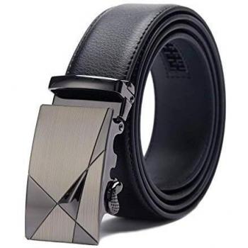 TANGCHAO Ledergürtel mit Ratsche – 145 cm Herren Business Gürtel, 35 mm, Schwarz
