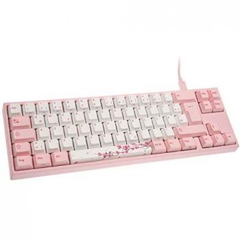 Sakura Edition Ducky Miya Pro mit Pinker LED, MX-Red, Weiß/Pink-Tastatur (MY69NR1P/DP88G)
