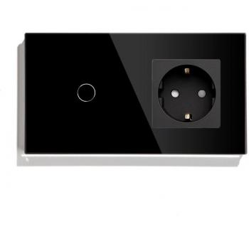 BSEED 1 Gang Touch Switch with Crystal Glass Panel