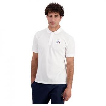 Polo Manches Courtes – Le Coq Sportif – Ess Polo SS N°1 M – Blanc – Col Boutonné – Confortable et Léger