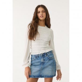 Gonna Minigonna Stradivarius Blu Medio Denim