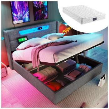 Letto Minkurow USB-C, Luce LED e Contenitore Esportabile