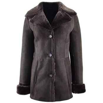 Real Sheepskin Tammy Brown Coat – House of Leather, Women's, Size 10