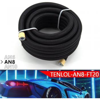 6m AN6 PTFE Oil Fuel Hose Nylon Braided