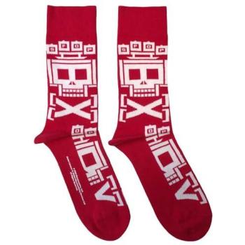 Pixelated Skull Red 5FDP Ankle Sock Set (Repeat)