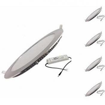 LED Empotrable Redondo 12W en Alúminio, Pack de 5, Blanco Frío Silamp