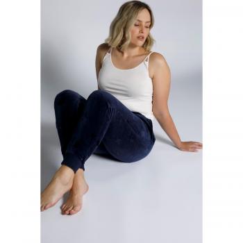 Pantaloni morbidi da casa, Donna, Blu, Taglia 56/58, Poliestere