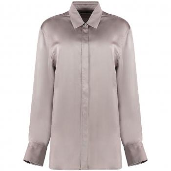 Golden Goose Women's Oversize Boyfriend Viscose Shirt Beige Size Medium GWP00820P001164 Color 25172