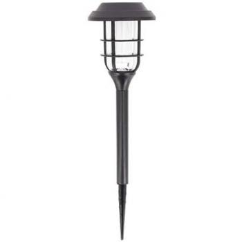 Baliza LED Solar Negra con Llama IP44