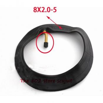 Tubo Flexible 8*2.00-5 con Válvula Curvada para Rueda de Bebé Scooter