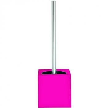 MDF Escobillero Rosa Fucsía con Soporte de Acero Inoxidable