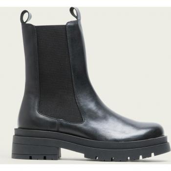 Botines de Piel Negra con Elásticos para Mujer Porronet 4681-001