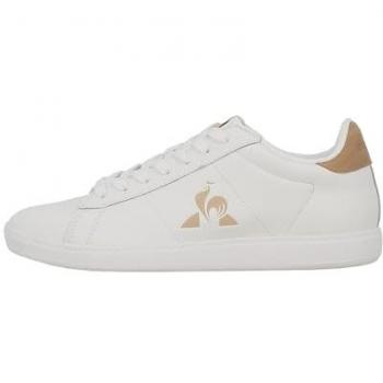 Tênis Casual Le Coq Sportif Courtset 2 Óptico Branco e Tan