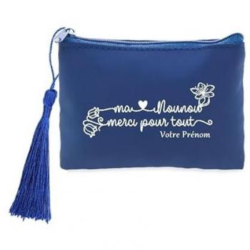 Porte-monnaie bleu Merci pour tout personnalisé