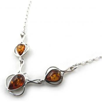 Amber Radiance Silver Pendant – 18x15mm