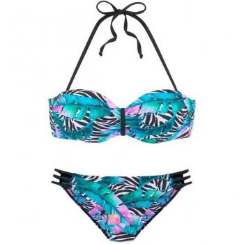 Vivance Bedruckter Bügel-Bandeau-Bikini für Damen