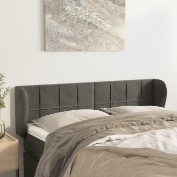 VidaXL Samt Kopfteil mit Ohren Dunkelgrau 147x23x78/88 cm
