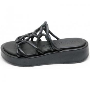 Eladia Negra: Wonders Sandalias Cuña para Mujer (Modelo AT-3401)