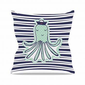 Green Octopus Throw Cushion – MB3014AOP03 by KESS