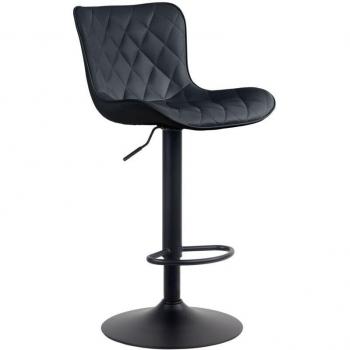 Tabouret de bar ajustable en hauteur avec finition noire