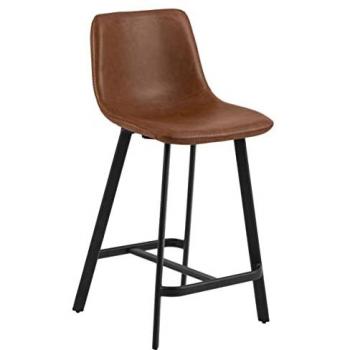 Bistrostuhl Ohio, 2er Set, Kunstleder, rechteckige Beine, Fußstütze
