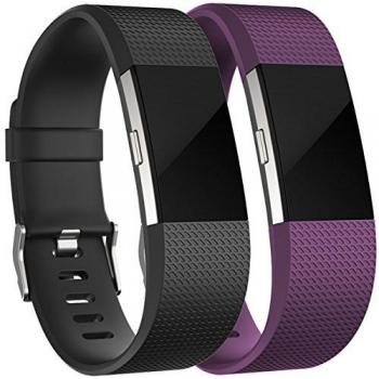 HUMENN Fitbit Charge 2 Strap Wristband for Fitbit Charge2, Multicolor (BlackPlum), Small