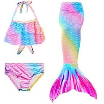 Set Coda di Sirena con Bikini per Ragazze – 3 Componenti – Nessuna Pinna – Dngb15