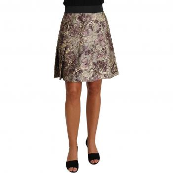 Dolce & Gabbana A-Line Mini Floral Print Jacquard Skirt
