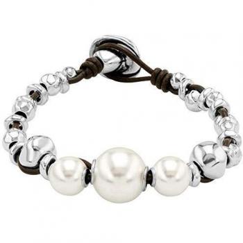 Pulsera de cuero y perlas Flighty