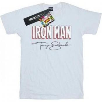 Iron Man Tony Stark Cotton Boyfriend T-Shirt – Women, 2XL, White