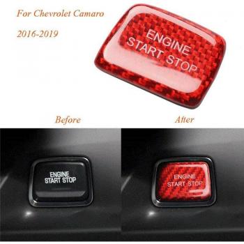 Autocollant en fibre de carbone pour Chevrolet Camaro – bouton d'arrêt moteur